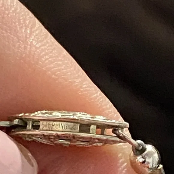 Vintage Light Green Pearls & White Pearls Sterling Silver Clasp Collar Necklace - Picture 4 of 13